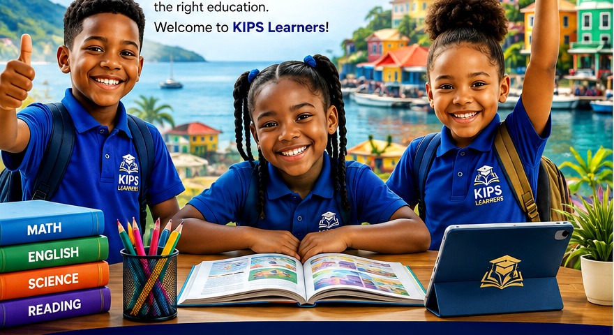 Caribbean children learning together with books