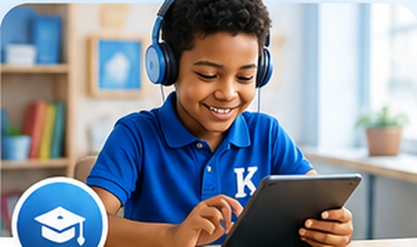 Student using the KIPS learning portal